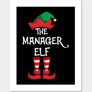 Manager Elf Matching Family Christmas Posters and Art